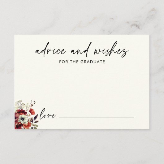Floral Elegant Advies voor het Afstuderen Afstuder Informatiekaartje (Voorkant)