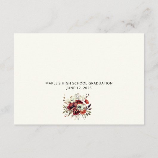 Floral Elegant Advies voor het Afstuderen Afstuder Informatiekaartje (Achterkant)