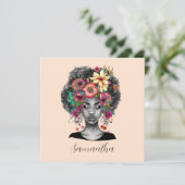 Floral Elegant Afro Woman (Staand voorkant)