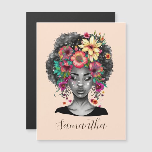 Floral Elegant Afro Woman (Voorkant / Achterkant)