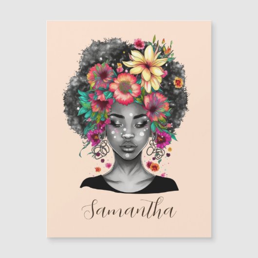 Floral Elegant Afro Woman (Voorkant)