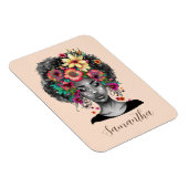Floral Elegant Afro Woman Magneet (Rechterzijde)