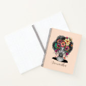 Floral Elegant Afro Woman Notitieboek (Binnen)