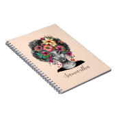 Floral Elegant Afro Woman Notitieboek (Rechterzijde)