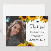 Floral elegant afstuderen foto afstuderen bedankt (Voorkant / Achterkant)