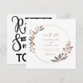 Floral Elegant and Simple Wedding Invitation Card Kaart (Voorkant / Achterkant)