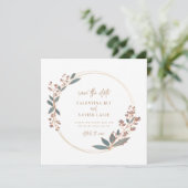 Floral Elegant and Simple Wedding Invitation Card Kaart (Staand voorkant)