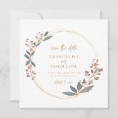 Floral Elegant and Simple Wedding Invitation Card Kaart (Voorkant)