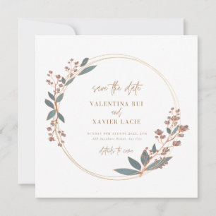 Floral Elegant and Simple Wedding Invitation Card Kaart