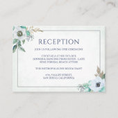 Floral Elegant Anemone Bouquet Wedding Reception Informatiekaartje (Voorkant)