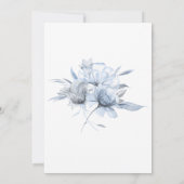 *~* Floral Elegant AR15 WEDDING Blue Roos RSVP + Kaart (Achterkant)