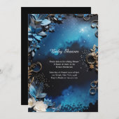 Floral Elegant Baby shower Invitation Kaart (Voorkant / Achterkant)