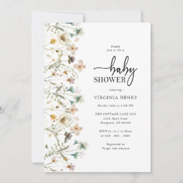Floral Elegant Baby shower Invitation Kaart