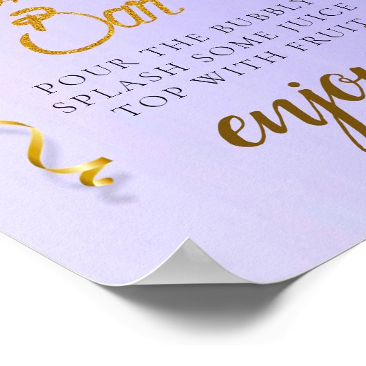 Floral Elegant Baby shower Mimosa Bar Poster (Hoek)