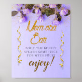 Floral Elegant Baby shower Mimosa Bar Poster (Voorkant)
