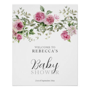 Floral Elegant Baby shower Perfect Poster