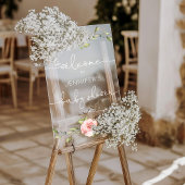 Floral elegant baby shower welkom acryl bord