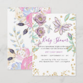 Floral Elegant Babyshower Kaart (Voorkant / Achterkant)