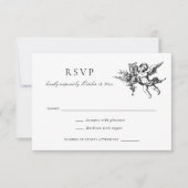 Floral Elegant  Barok Toile Wedding RSVP Kaart (Voorkant)