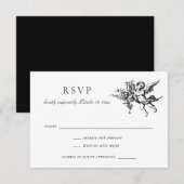 Floral Elegant  Barok Toile Wedding RSVP Kaart (Voorkant / Achterkant)
