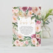 floral elegant bedankt kaart (Staand voorkant)