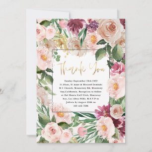 floral elegant bedankt kaart