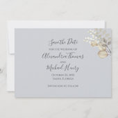 Floral Elegant Bewaar de datum bruiloft foto Save The Date (Achterkant)