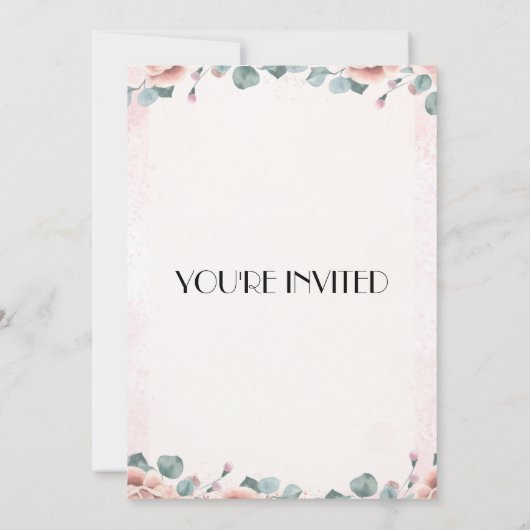 Floral Elegant Bewaar de datum bruiloft uitnodigin Kaart (Achterkant)