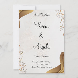 Floral Elegant Bewaar de datum bruiloft uitnodigin Kaart