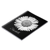 Floral Elegant Big Black en White Daisy voegen naa Notitieboek (Linkerzijde)