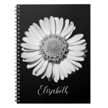 Floral Elegant Big Black en White Daisy voegen naa
