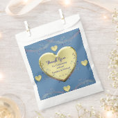 Floral Elegant Blauw Bruiloft Party Bedankzakje (Geknipt)