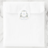 Floral Elegant Blauw Hydrangea Crest Envelope Ronde Sticker (Tas)