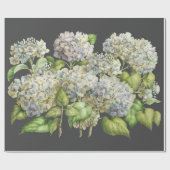 Floral Elegant Blue Hydrangea Black Decoupage Cadeaupapier (Vlak)