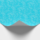 Floral Elegant Blue Wrapping Paper Cadeaupapier (Hoek)