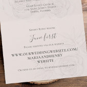 Floral Elegant Blush Eenvoudige Gast Geadresseerd All In One Uitnodiging