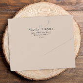 Floral Elegant Blush Eenvoudige Gast Geadresseerd All In One Uitnodiging