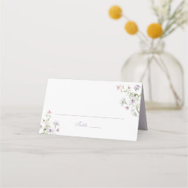 Floral Elegant Blush Paarse Trouwplaats Kaart Plaatskaartje