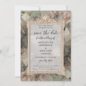 Floral Elegant Blush White Munt Roos Gold Save The Date (Voorkant)