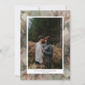 Floral Elegant  Blush White Munt Roos Gold Save The Date (Achterkant)