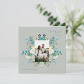 Floral Elegant Boho Foto Dank je kaart (Staand voorkant)