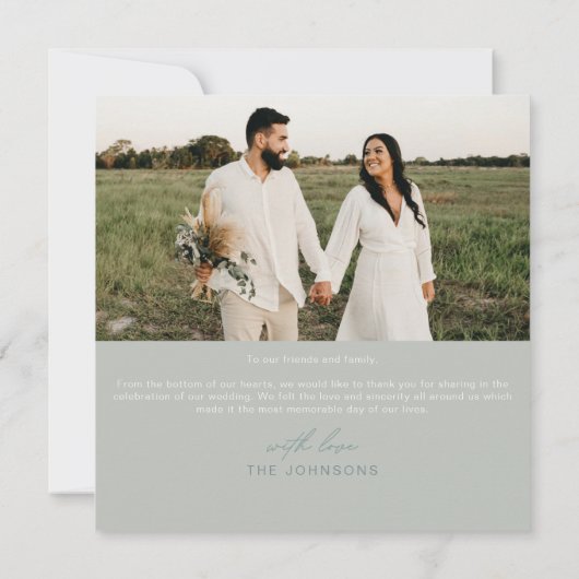 Floral Elegant Boho Foto Dank je kaart (Achterkant)