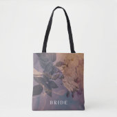 Floral Elegant Boho Paarse Fantasy Bride Tote Bag (Voorkant)