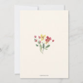 Floral Elegant Boho Summer Wildflower Baby shower Kaart (Achterkant)