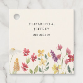 Floral Elegant Boho Summer Wildflower Wedding Bedankjes Labels