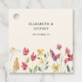 Floral Elegant Boho Summer Wildflower Wedding Bedankjes Labels (Voorkant)