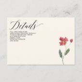 Floral Elegant Boho Summer Wildflower Wedding Informatiekaartje (Voorkant)