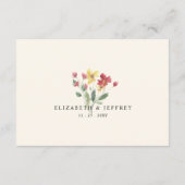 Floral Elegant Boho Summer Wildflower Wedding Informatiekaartje (Achterkant)