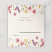 Floral Elegant Boho Summer Wildflower Wedding Plaatskaartje (Buitenkant ongevouwen)