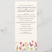 Floral Elegant Boho Summer Wildflower Wedding Programmakaart (Voorkant)